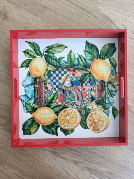Baci Milano Tarzı Kare Tepsi  Çok Renkli