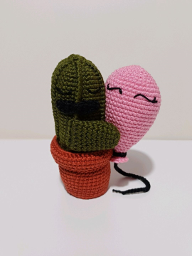 Kaktüs Ve Pembe Balon Çok Renkli