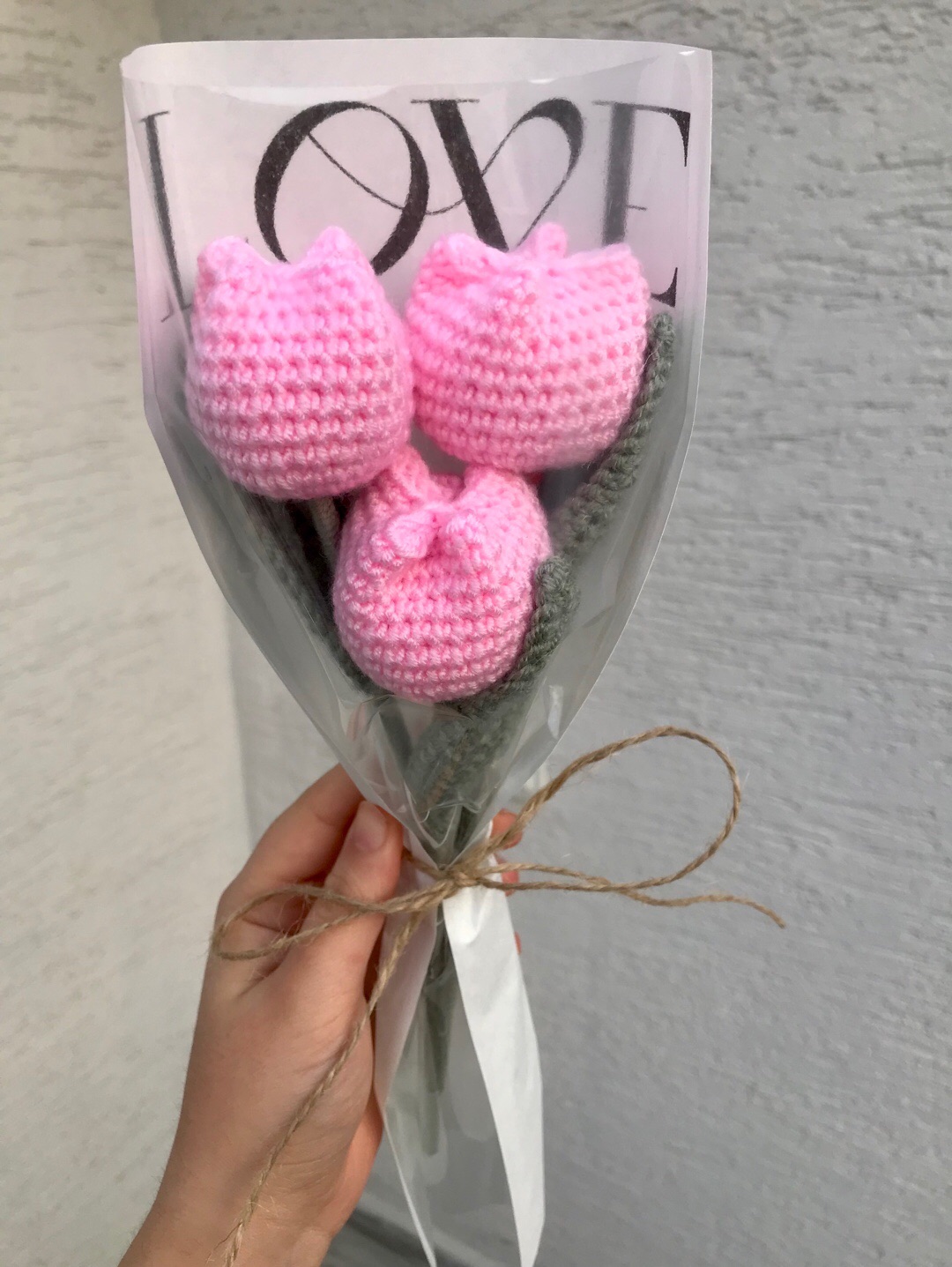 orgu-lale-buket-aranjman-sevgililer-gunu-pembe