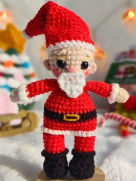 Mini Noel Baba Amigurumi Figür Kırmızı