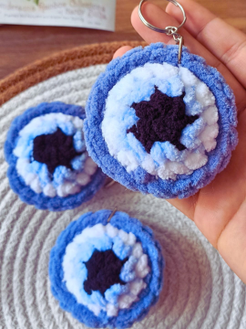 Peluş Nazar Boncuğu Anahtarlık Çanta Süsü Adet Mavi