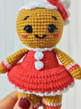 Kurabiye Kız Amigurumi Oyuncak Hardal Rengi