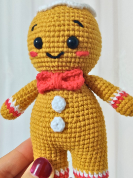 Kurabiye Adam Amigurumi Oyuncak Hardal Rengi