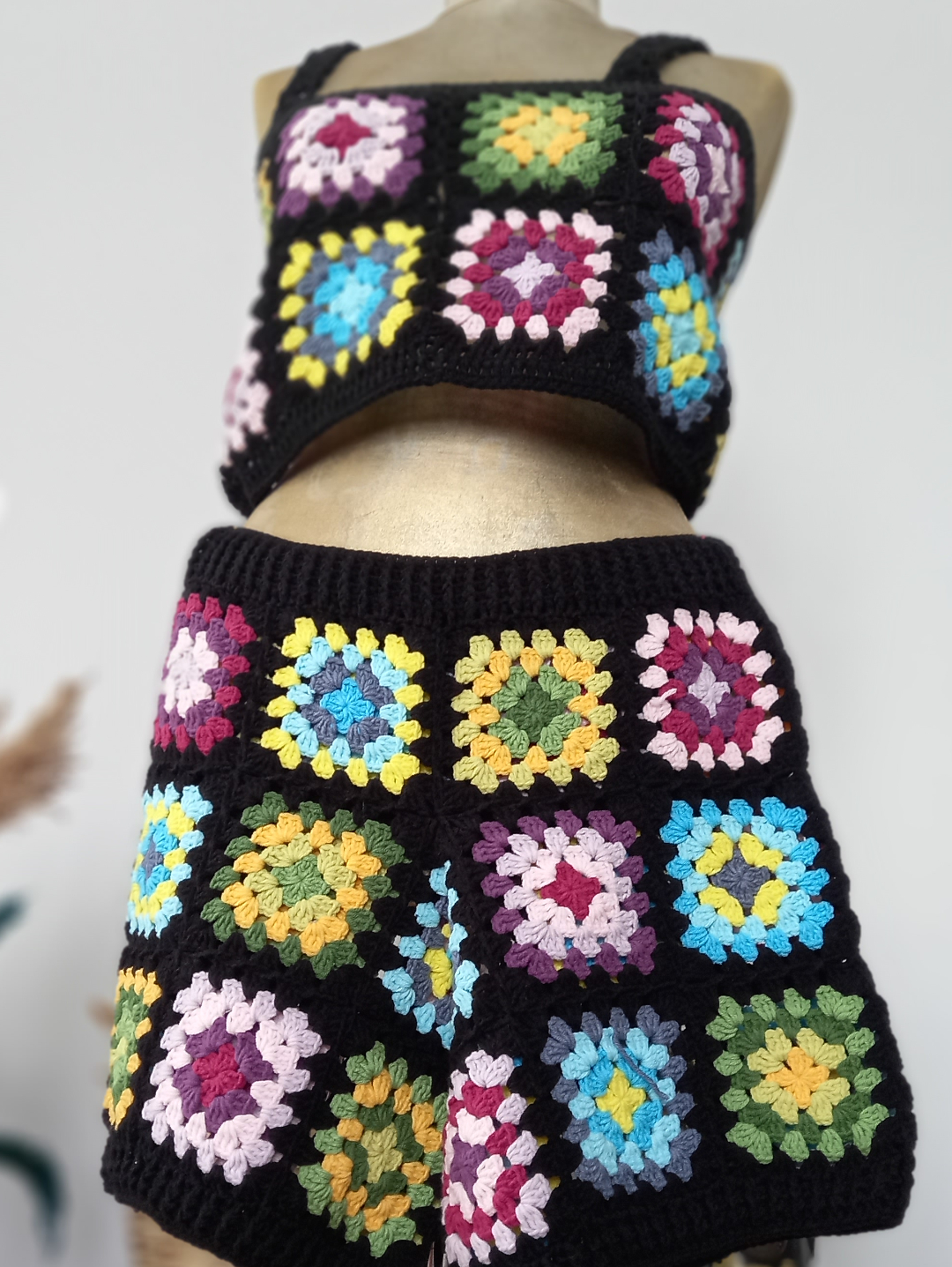 el-orgusu-motifli-sort-bustiyer-takimi-siyah
