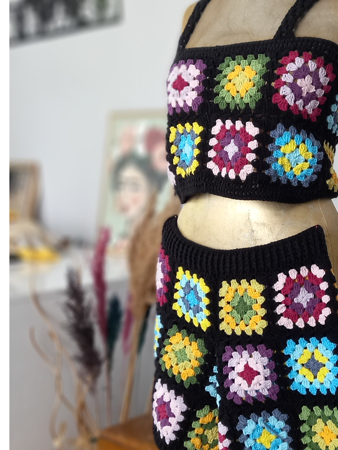 el-orgusu-motifli-sort-bustiyer-takimi-siyah