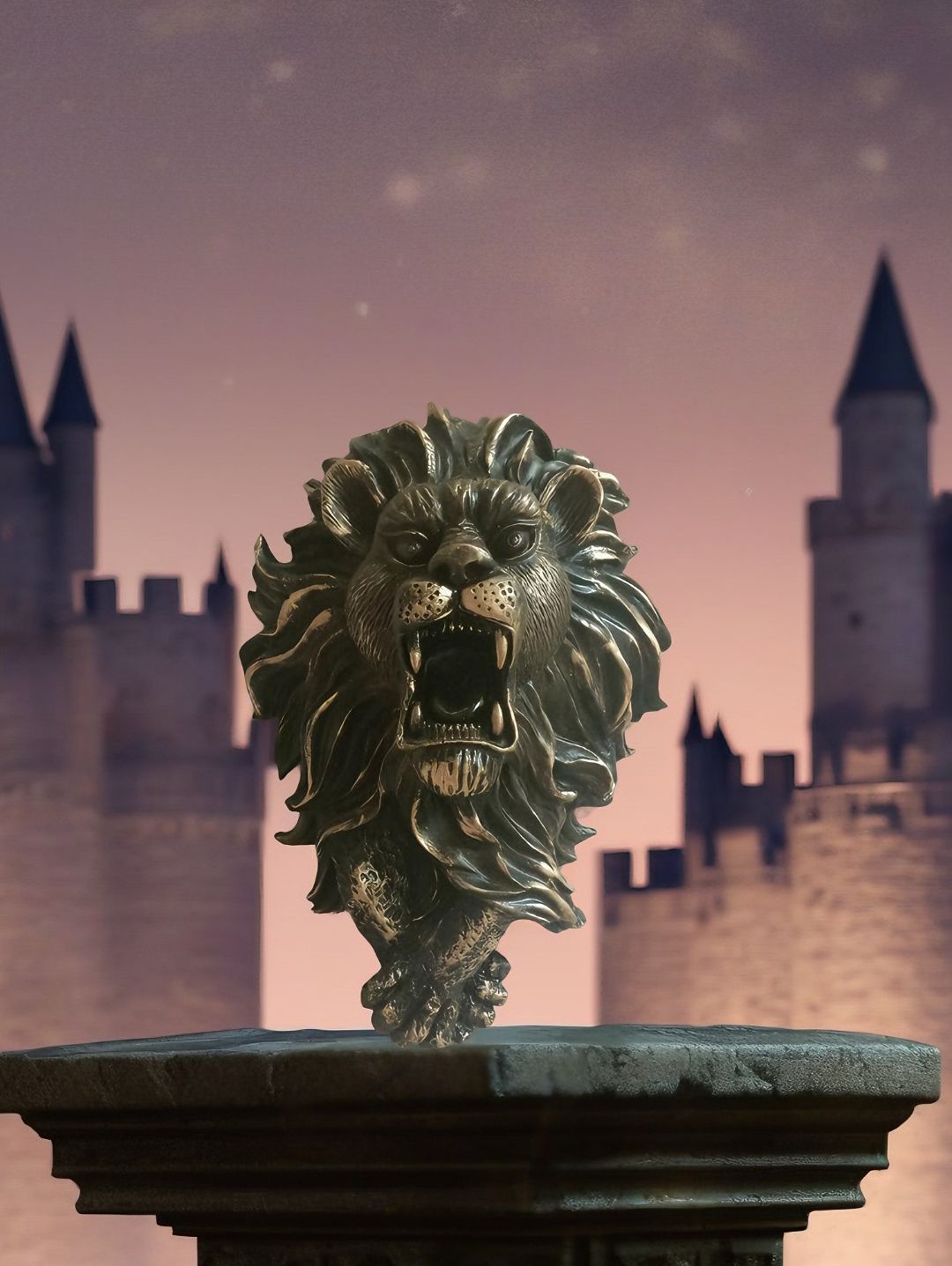 aslan-basi-duvar-heykeli-siyah