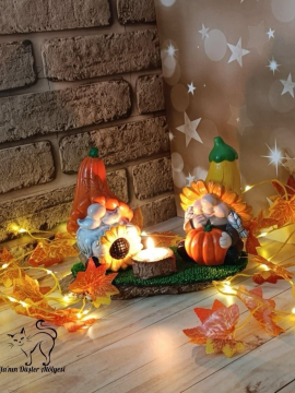 Gnome Çift Tealight Mumluk Set