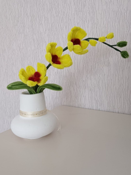  Saksılı Veya Saksısız Dekoratif Ve Hediyelik El Yapımı Orkide Sarı