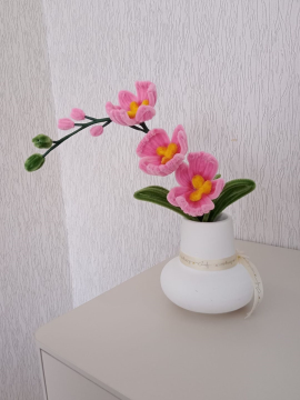  Saksılı Veya Saksısız Dekoratif Ve Hediyelik El Yapımı Orkide Pembe