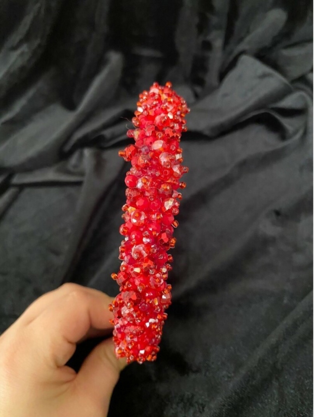 toffee-apple-kirmizi-kristal-el-yapimi-tasli-tac-toka---sac-aksesuari