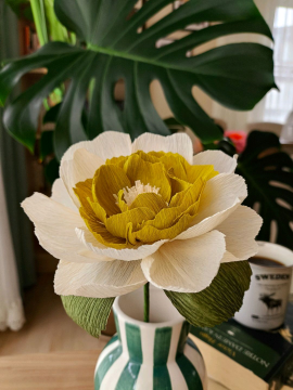 Olive Effect Peony Kağıt Çiçek Sanatı  Zeytuni