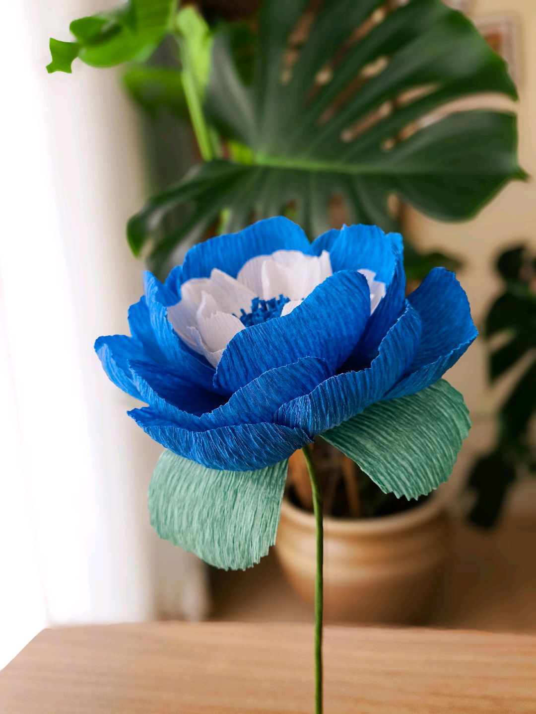 cyber-blue-peony-kagit-cicek-sanati-saks-mavi
