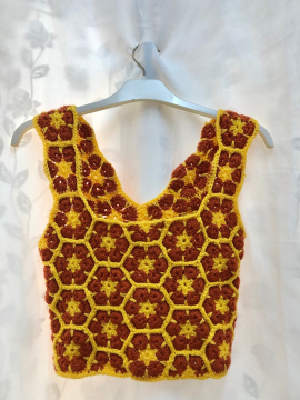 Afrika Çiçeğim Crop Top Çok Renkli