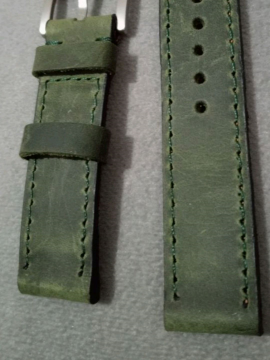 24 Mm Yeşil Crayz Deri Elyapımı Kordon  Yeşil