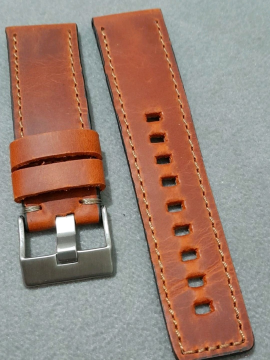 22 Mm Deri Elyapımı Crayz Deri Kordon  Taba