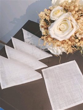 İşlemeye Uygun Linen Kumaş Beyaz