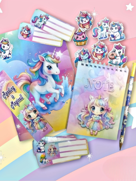 Kawaii Unicorn Set Çok Renkli