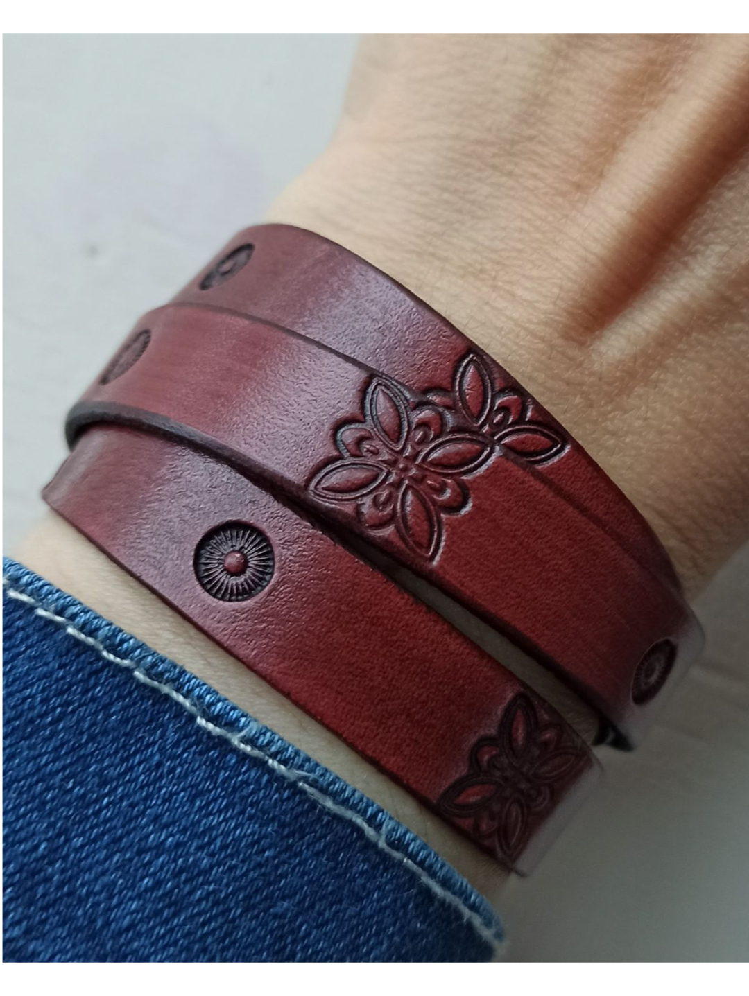 bordo-dolama-deri-bileklik-bordo