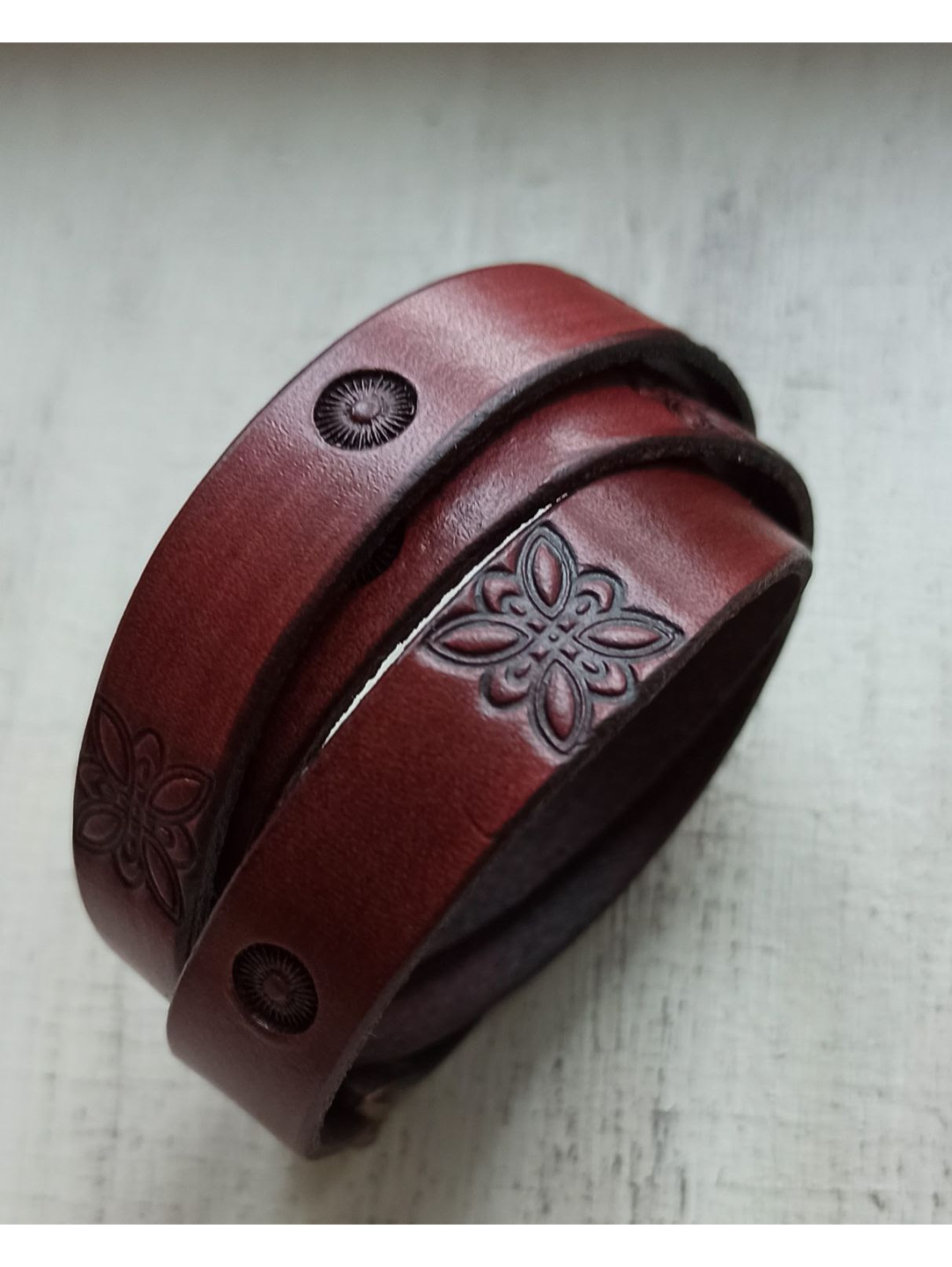 bordo-dolama-deri-bileklik-bordo