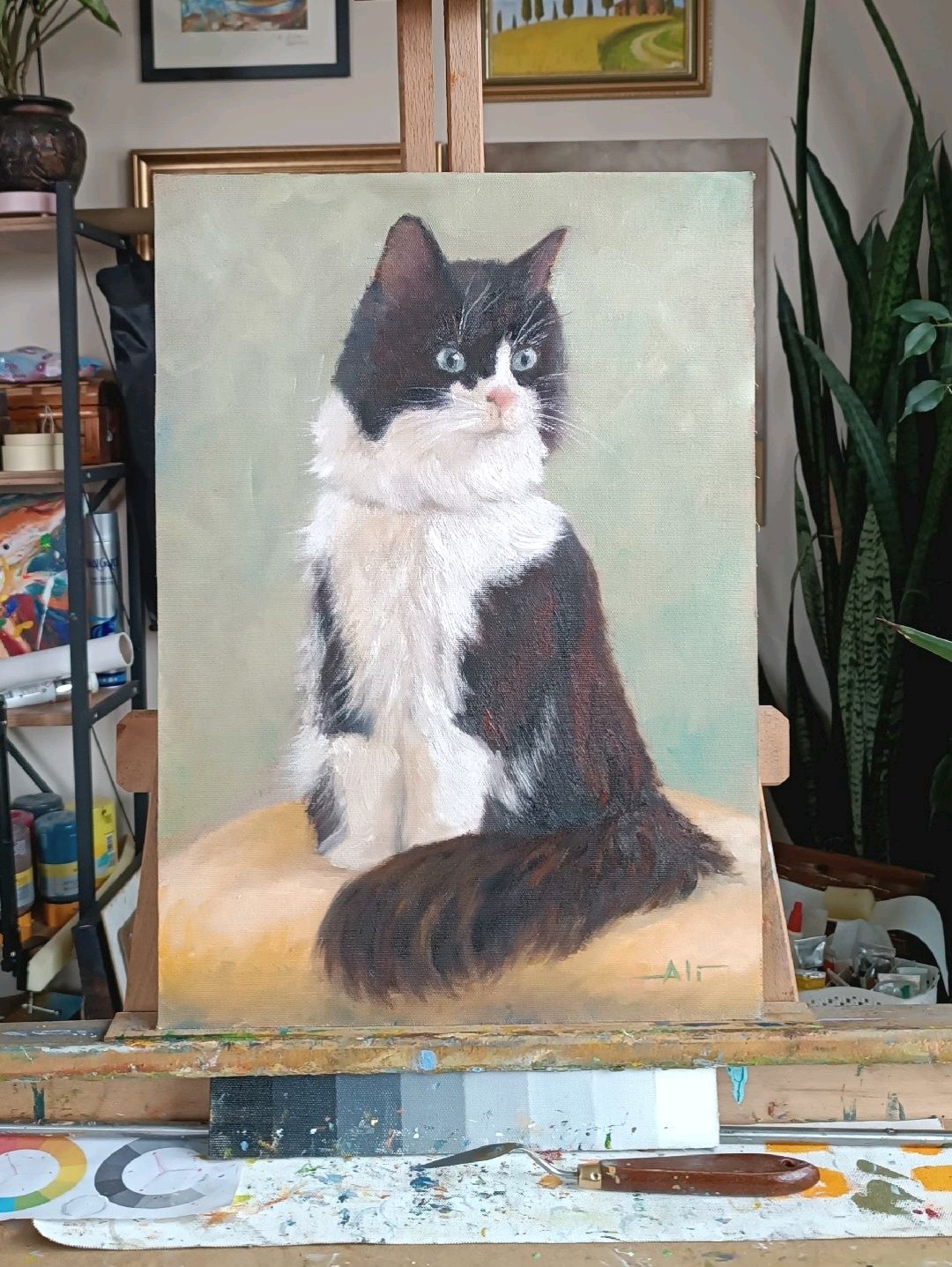 kedi-42x30-yagli-boya
