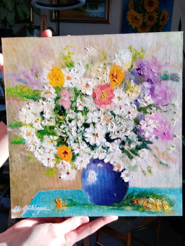 Çiçekler Yağlı Boya 30x30cm 