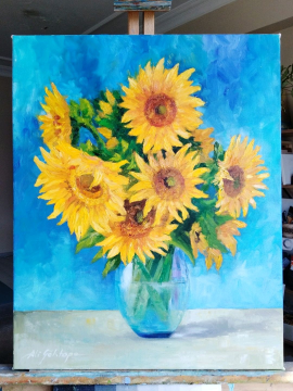 Ayçiçekleri 50x40 Yağlı Boya Tablo 