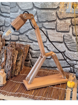 Ahşap Hareketli Okuma Lambası Giraffe Lamp - 006