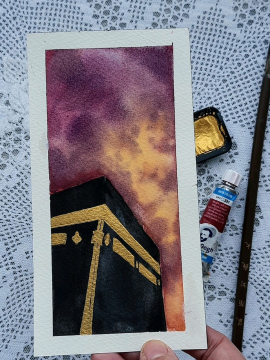 Gün Batımında Kabe Siyah