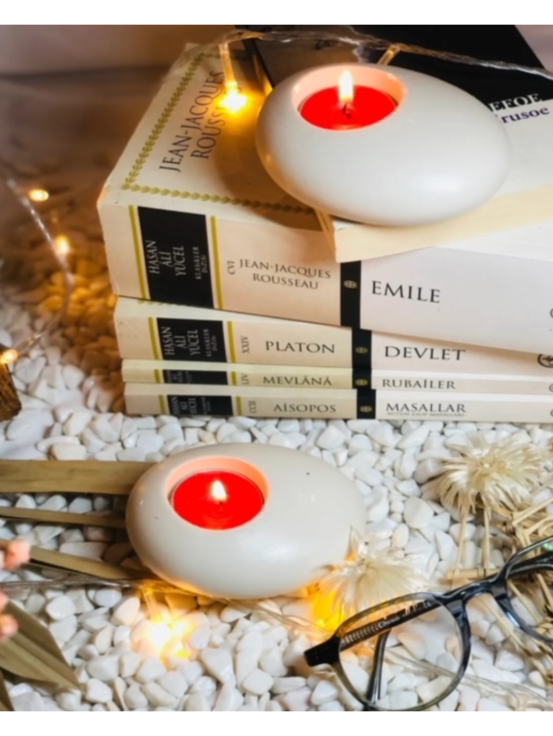 tas-gorunumlu-2li-tealight-mumluk-yesil