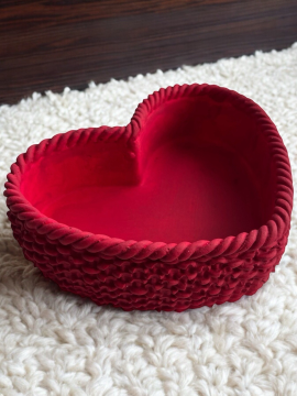Love Heart Beton Saksı Kırmızı