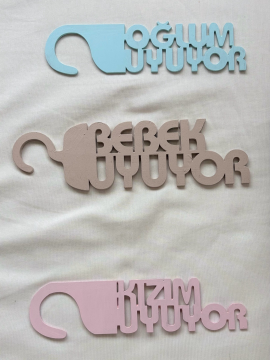 Bebek-kızım-oğlum Uyuyor Kapı Askısı 