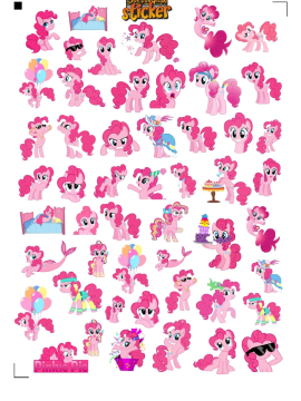 My Little Pony Pinkie Pie Sticker  Pembe