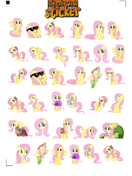 My Little Pony Fluttershy Sticker  Pembe