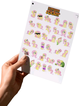 My Little Pony Fluttershy Sticker  Pembe