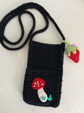 3 Gözlü Telefon Çantası  Siyah