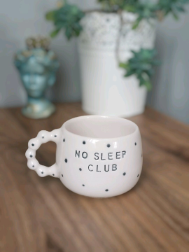 Seramik Kupa No Sleep Club Beyaz