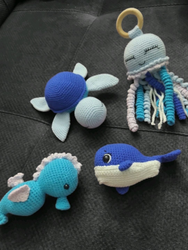 Amigurami Oyuncak Deniz Seti  Mavi