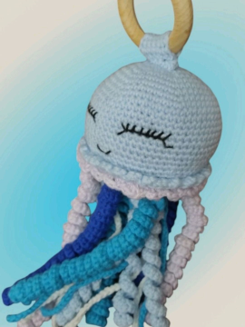 Amigurami Oyuncak Çıngırak Deniz Anası  Mavi