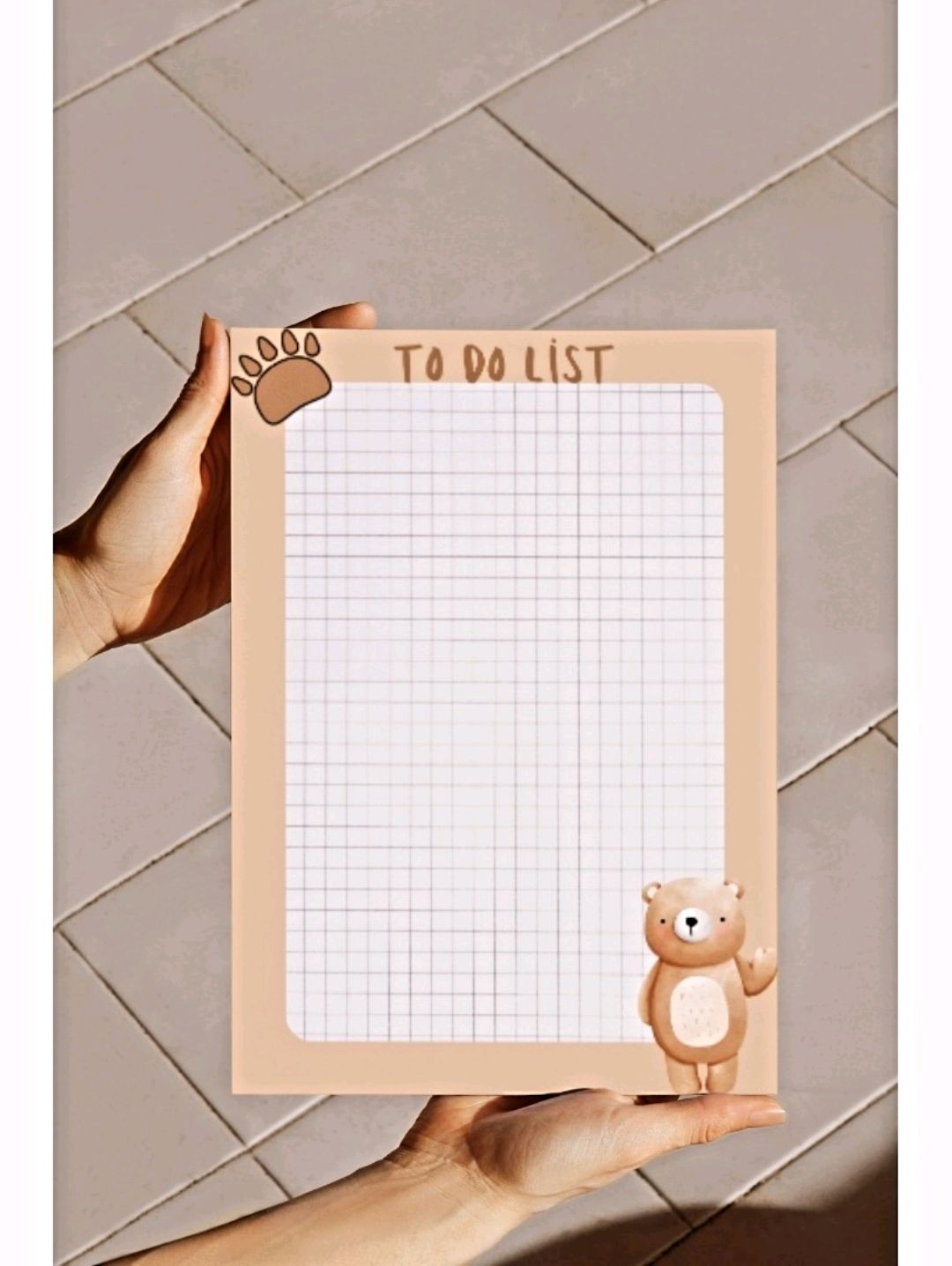 ayicik-desen-a4-tutkalli-defter-to-do-list-ders-notlari-kahverengi
